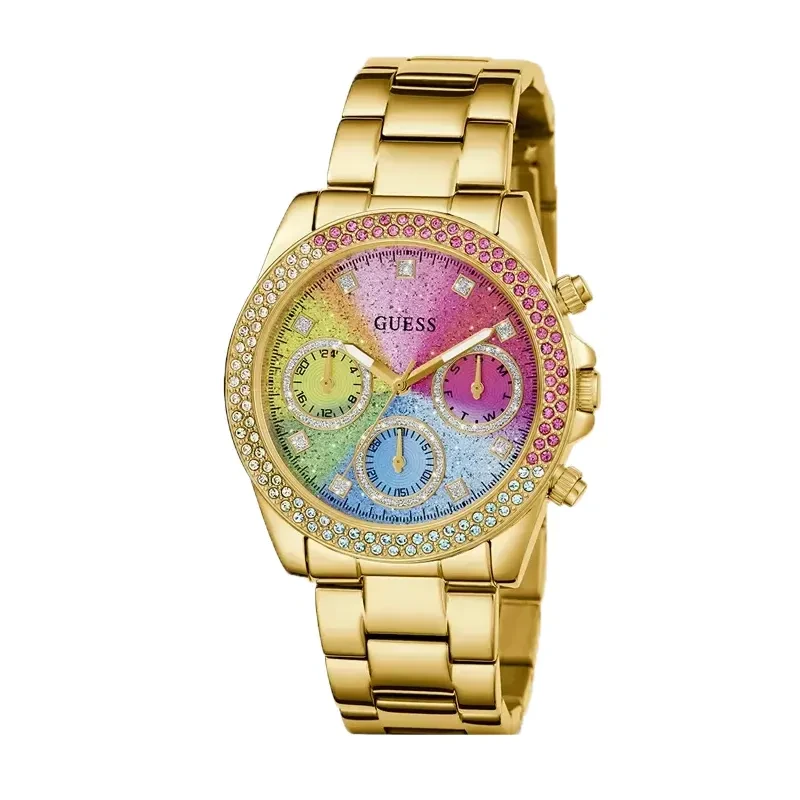 Guess Sol Multifunction Multi-Color Dial Gold-tone Ladies Watch- GW0483L4